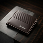 Fuerdanni Luxury Classic Bifold Wallet – Elegant Textured Synthetic Leather Wallet for Men (Brown)