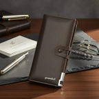 Classic Men's Genuine Leather Bifold Wallet - Premium Slim Pocket Organizer with ID Window - Black and Brown.