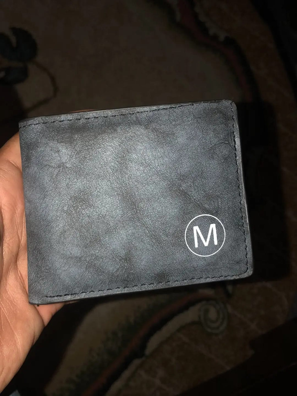 M Men's Premium Leather Wallet – Slim Bifold Card Holder & Cash Wallet | Deal Offer - Brown and Grey.