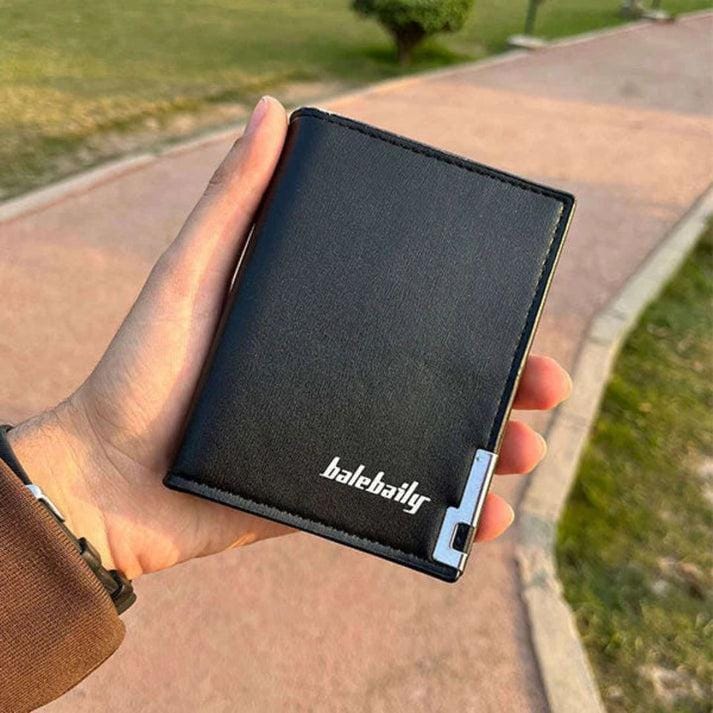 Baellerry Men's Zipper Wallet – Premium Leather Bifold Wallet with Card Holder & Coin Pocket - Black and Brown.