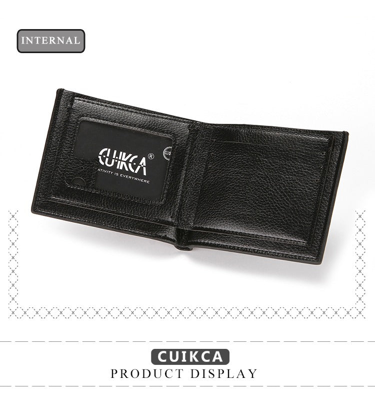Original CUICKA Branded Wallet For Men Black And Brown Premium Leather With Multiple Compartments Durable Stylish Practical Choice Reliable Performance | Black and Brown.