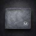 M Men's Premium Leather Wallet – Slim Bifold Card Holder & Cash Wallet | Deal Offer - Brown and Grey.