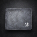 M Men's Premium Leather Wallet – Slim Bifold Card Holder & Cash Wallet | Deal Offer - Brown and Grey.