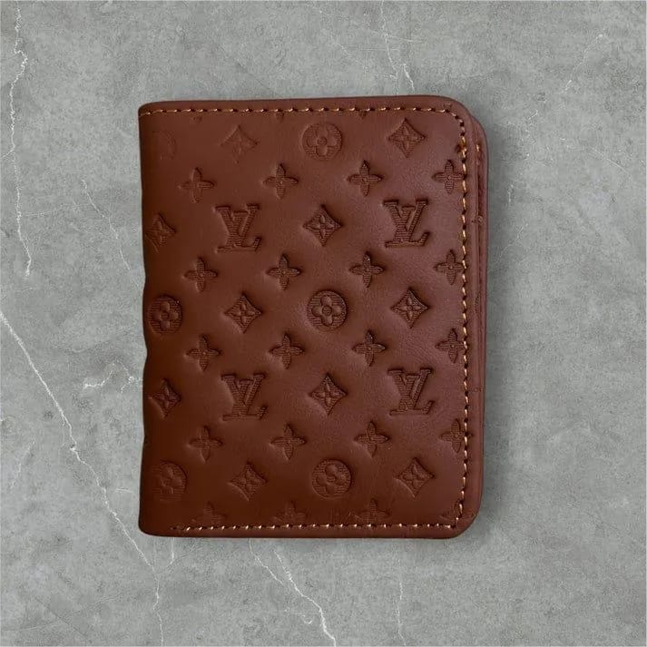 Men's Premium Leather Bi-Fold Wallet | Embossed Designer Pattern Card Holder - Black