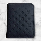 Men's Premium Leather Bi-Fold Wallet | Embossed Designer Pattern Card Holder - Black