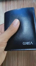 Black Cuikca Textured Leather Bifold Wallet - Fashion Accessory Designed For Personal Style And Daily Carry Routine